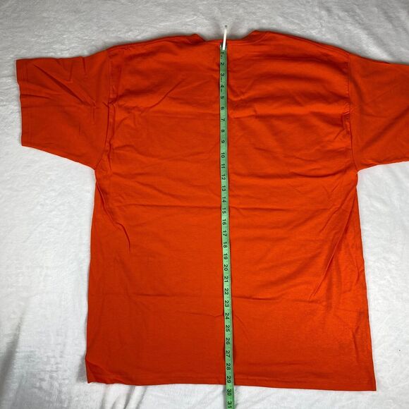Gildan T Shirt Mens XL Orange Cotton Rod Stewart Short Sleeve Crew Neck Pullover - Picture 7 of 7